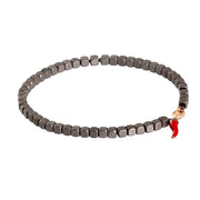 MANO|J Bracciale con cubi in titanio e oro rosso MINBRTCUP